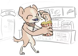 Size: 2094x1514 | Tagged: artist:nobody, derpibooru import, diamond dog, diamond puppy, female diamond dog, oc, oc:kibble, popcorn, puppy, safe, solo, unofficial characters only