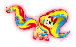 Size: 4841x2988 | Tagged: safe, artist:zekrom-9, derpibooru import, sunset shimmer, pony, unicorn, equestria girls, rainbow power, rainbow power-ified, simple background, solo, sparkles, transparent background, vector