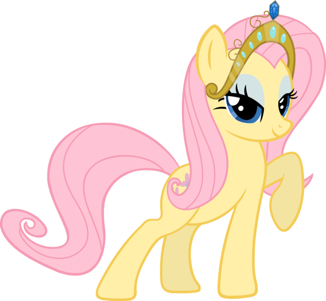 Size: 7863x7262 | Tagged: absurd resolution, artist:slb94, derpibooru import, fluttershy, rarity pose, safe, simple background, solo, tiara, transparent background, vector
