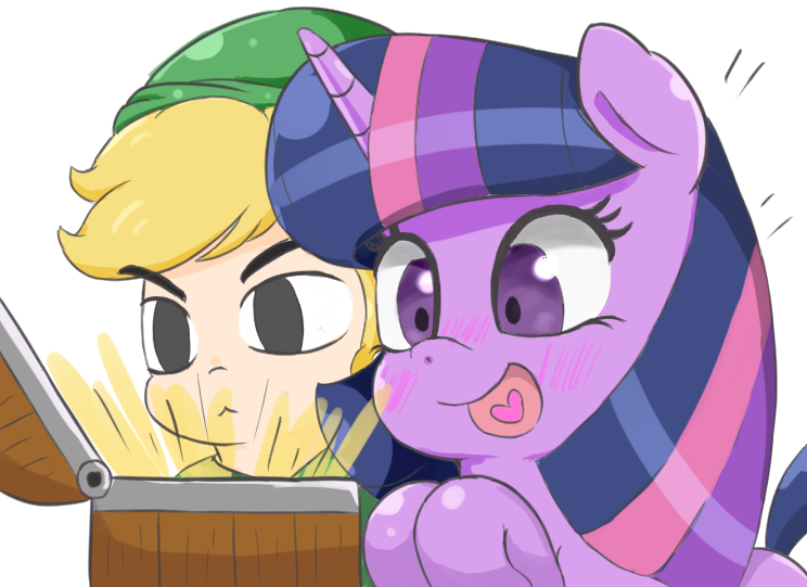 Size: 744x541 | Tagged: artist:braffy, chest, derpibooru import, link, safe, the legend of zelda, twilight sparkle