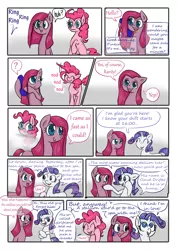 Size: 2480x3508 | Tagged: artist:drhikari, comic, comic:dealing with depression, phone, pinkamena diane pie, pinkie pie, rarity, safe