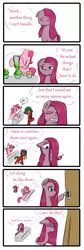 Size: 1181x3508 | Tagged: artist:drhikari, comic, comic:dealing with depression, cupcake, food, key, paper bag, pinkamena diane pie, pinkie pie, prehensile mane, safe