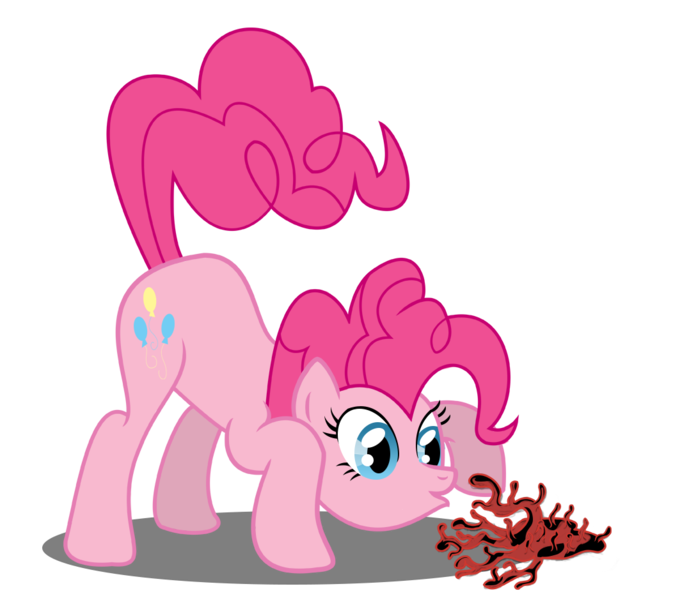 Size: 1052x938 | Tagged: artist:gamerpen, carnage, crossover, derpibooru import, imminent possession, pinkie pie, safe, spider-man, symbiote, this will end in tears and/or death, xk-class end-of-the-world scenario