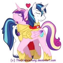 Size: 1000x1000 | Tagged: armor, artist:thesciencepony, derpibooru import, gay, half r63 shipping, heart, male, prince bolero, princess cadance, rule 63, safe, shining armor, shining bolero, shiningcadance, shipping, simple background, smiling, transparent background, vector