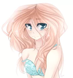 Size: 1905x2057 | Tagged: artist:cristate, bra, breasts, clothes, derpibooru import, flower pattern underwear, fluttershy, green underwear, human, humanized, suggestive, underwear