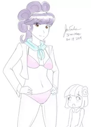 Size: 857x1200 | Tagged: 30 minute art challenge, artist:jonfawkes, bikini, clothes, coco pommel, human, humanized, open clothes, safe, suri polomare, swimsuit