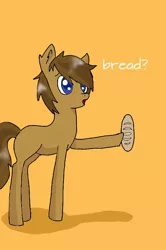 Size: 540x812 | Tagged: artist needed, bread, bread pony, derpibooru import, oc, oc:city bread, safe, solo, unofficial characters only