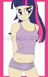 Size: 1200x1920 | Tagged: artist:therealfate, breasts, clothes, dead source, derpibooru import, female, human, humanized, panties, purple underwear, solo, solo female, suggestive, twilight sparkle, underwear, watermark