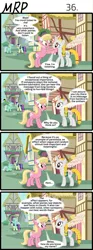 Size: 800x2153 | Tagged: safe, artist:umneem, derpibooru import, bon bon, lily, lily valley, lyra heartstrings, pinkie pie, sweetie drops, oc, oc:dispersion, earth pony, pony, unicorn, comic:my rational pony, 4koma, comic, conspiracy theory, pareidolia, ponyville, riding