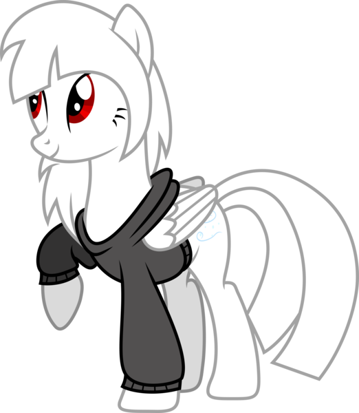 Size: 7160x8236 | Tagged: safe, derpibooru import, oc, oc:snowy whisper, unofficial characters only, pegasus, pony, .ai available, .svg available, absurd resolution, clothes, raised hoof, simple background, smiling, solo, sweater, transparent background, vector