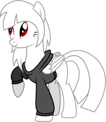 Size: 7160x8236 | Tagged: safe, derpibooru import, oc, oc:snowy whisper, unofficial characters only, pegasus, pony, .ai available, .svg available, absurd resolution, clothes, raised hoof, simple background, smiling, solo, sweater, transparent background, vector