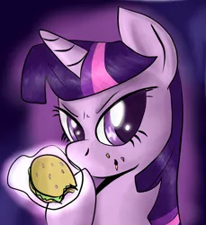 Size: 2200x2400 | Tagged: safe, artist:manfartwish, derpibooru import, twilight sparkle, twilight sparkle (alicorn), alicorn, pony, female, hay burger, mare, solo, that pony sure does love burgers, twilight burgkle