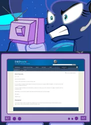 Size: 563x769 | Tagged: barely pony related, cease and desist, cease and desist drama, derpibooru import, drama, dungeons and dragons, exploitable meme, gamer luna, illegible, lowres, meme, obligatory pony, princess luna, safe, tv meme