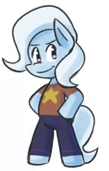 Size: 1998x3145 | Tagged: safe, artist:fauxsquared, derpibooru import, trixie, earth pony, pony, bipedal, clothes, earth pony trixie, parody, race swap, solo, steven quartz universe, steven universe, trixie is magic