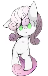 Size: 599x951 | Tagged: safe, artist:skippy_the_moon, derpibooru import, sweetie belle, pony, bipedal, cute, diasweetes, floppy ears, looking at you, pixiv, smiling, solo