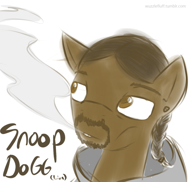 Size: 1000x948 | Tagged: artist:wuzzlefluff, derpibooru import, drugs, ponified, safe, smoke, snoop dogg, snoop lion, solo