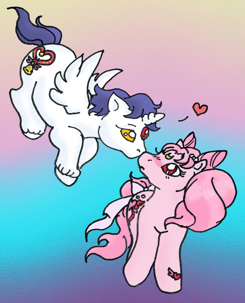 Size: 546x674 | Tagged: artist:sailortwilight, boop, chibi-usa, derpibooru import, heart, helios, noseboop, ponified, safe, sailor moon