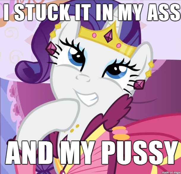 Size: 610x589 | Tagged: suggestive, derpibooru import, rarity, image macro, implied anal, meme, vulgar