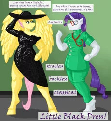 Size: 2706x2942 | Tagged: anthro, artist:steampoweredstallion, clothes, crossover, derpibooru import, dress, fluttershy, rarity, safe, shock treatment, song reference