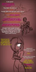 Size: 602x1196 | Tagged: semi-grimdark, artist:lil miss jay, derpibooru import, applejack, rarity, scootaloo, sweetie belle, anthro, ask lil miss rarity, lil-miss rarity, aj the huntress, amputee, clothes, comic, crying, dress, hoodie, hoodieloo, prosthetic leg, prosthetic limb, prosthetics, scar, slasher belle, tumblr