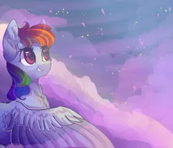 Size: 3500x3000 | Tagged: artist:bonbrony, chest fluff, cloud, cloudy, derpibooru import, ear fluff, fluffy, rainbow dash, safe, sky, solo