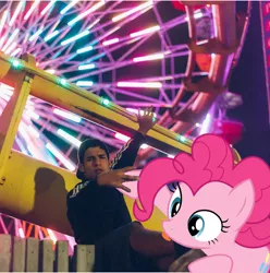 Size: 958x964 | Tagged: carnival, derpibooru import, ferris wheel, human, irl, irl human, licking, photo, pinkie pie, ponies in real life, roni conti, safe