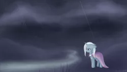 Size: 2048x1152 | Tagged: safe, artist:submerged08, derpibooru import, trixie, pony, unicorn, crying, female, mare, rain, sad, solo