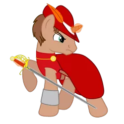 Size: 1300x1300 | Tagged: artist:peternators, artist:redmagepony, derpibooru import, oc, oc:heroic armour, rapier, red mage, safe, solo, sword, unofficial characters only