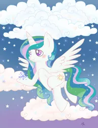 Size: 850x1100 | Tagged: artist:candiphoenixes, blushing, chibi, cloud, cloudy, derpibooru import, princess celestia, safe, snow, snowfall, solo