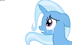 Size: 1123x711 | Tagged: safe, artist:asika-aida, derpibooru import, trixie, pony, unicorn, crying, female, house of glass, mare, sad, simple background, solo, transparent background, vector