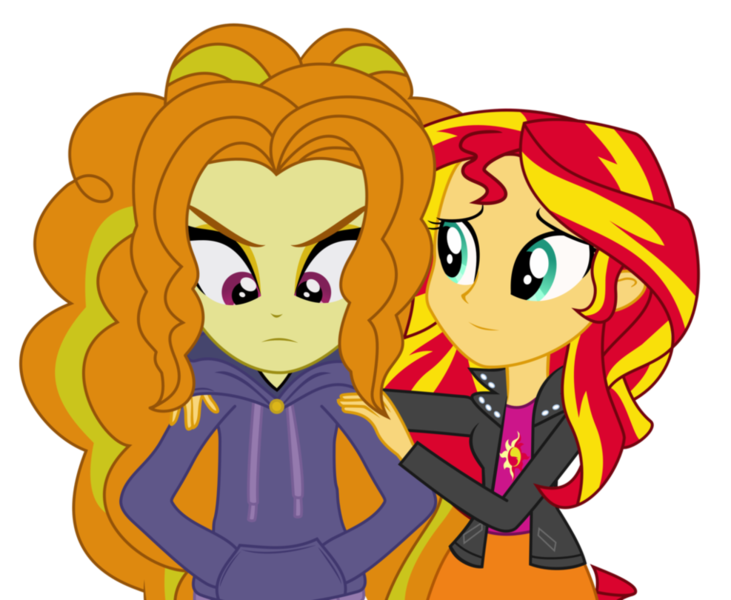 Size: 987x810 | Tagged: safe, artist:mit-boy, derpibooru import, adagio dazzle, sunset shimmer, equestria girls, rainbow rocks, simple background, transparent background, vector