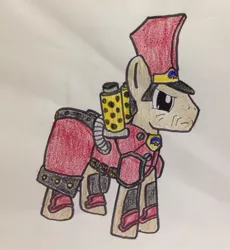 Size: 1280x1393 | Tagged: armor, artist:adurot, crossover, derpibooru import, kommandant irusk, ponified, safe, solo, steampunk, traditional art, warmachine, warmahordes