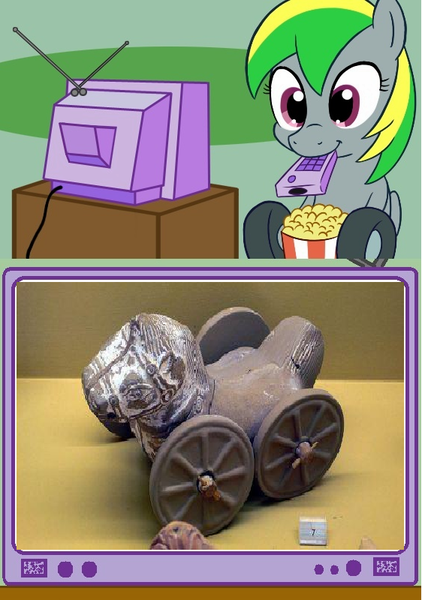 Size: 562x800 | Tagged: derpibooru import, exploitable meme, history, horse, meme, obligatory pony, oc, oc:wheely bopper, original species, roman, safe, toy, tv meme, unofficial characters only, wheelpone