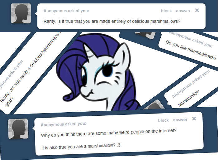 Size: 700x513 | Tagged: safe, artist:bambooharvester, derpibooru import, rarity, ask, rarity replies, solo, tumblr