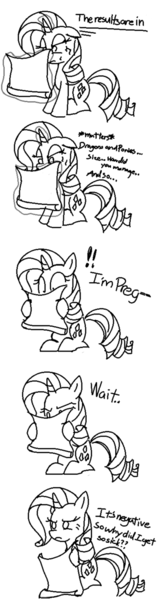 Size: 335x1280 | Tagged: artist:bambooharvester, ask, comic, derpibooru import, monochrome, rarity, rarity replies, safe, solo, tumblr