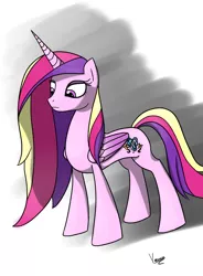 Size: 810x1100 | Tagged: artist:varemia, derpibooru import, princess cadance, sad, safe, solo