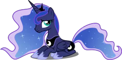 Size: 5023x2500 | Tagged: artist:xebck, luna eclipsed, princess luna, prone, safe, simple background, solo, transparent background, unenthused, vector