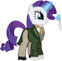 Size: 904x883 | Tagged: alternate costumes, artist:cloudyglow, derpibooru import, doctor who, eighth doctor, rarity, safe, simple background