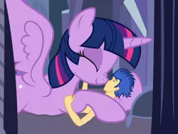 Size: 5728x4296 | Tagged: suggestive, artist:badumsquish, derpibooru import, flash sentry, twilight sparkle, twilight sparkle (alicorn), alicorn, human, pony, absurd resolution, boop, cuddling, cute, eyes closed, female, flashlight, giant pony, human flash sentry x pony twilight, human on pony action, macro, male, mare, nose wrinkle, noseboop, nudity, nuzzling, on back, on top, prone, shipping, size difference, smiling, snuggling, spread wings, straight, wingboner