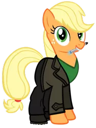 Size: 775x1030 | Tagged: alternate costumes, applejack, artist:cloudyglow, ashleigh ball, christopher eccleston, derpibooru import, doctor who, ninth doctor, safe, simple background, sonic screwdriver