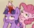 Size: 1372x1126 | Tagged: grimdark, artist:nobody, derpibooru import, pinkie pie, twilight sparkle, twilight sparkle (alicorn), alicorn, earth pony, pony, blood, blushing, female, image, indifferent, knife, mare, murder, parody, png, reaction image, redraw, smiling, stabbing, what can you do
