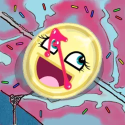 Size: 300x300 | Tagged: artist:ponyweed, awesome face, button, comic, crossover, derpibooru import, fluttershy, frosting, parody, semi-grimdark, smiley face, sprinkles, superhero, watchmen