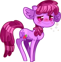 Size: 849x868 | Tagged: artist:tidalwav-3, berry punch, berryshine, blushing, chibi, drunk, safe, solo