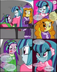 Size: 791x1009 | Tagged: safe, artist:queentigrel, derpibooru import, adagio dazzle, aria blaze, sonata dusk, equestria girls, a dazzling winter, comic, rapeface, this will end in tears