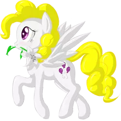 Size: 1309x1313 | Tagged: safe, artist:skorpionletun, derpibooru import, surprise, g1, flower, flower in mouth, g1 to g4, generation leap, mouth hold, simple background, solo, transparent background