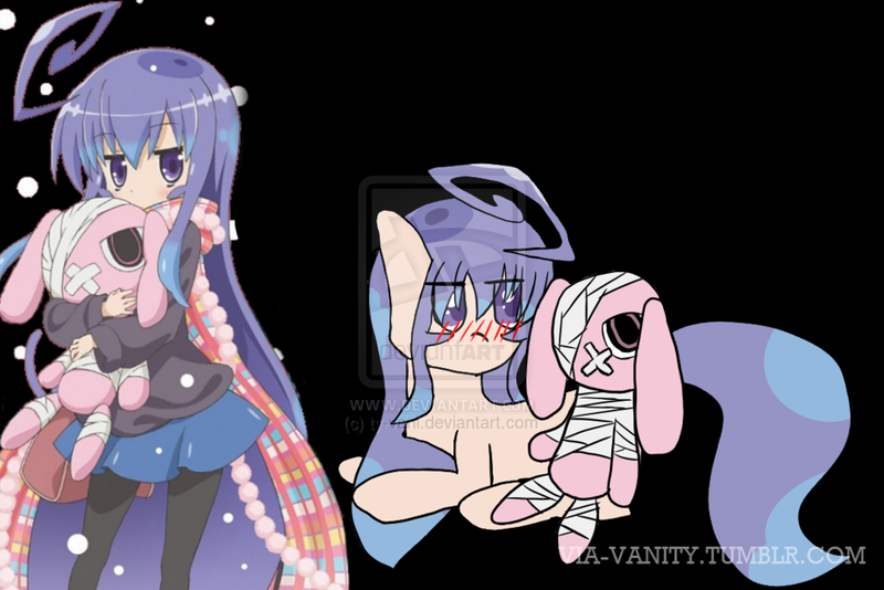 Size: 1024x683 | Tagged: acchi kocchi, anime, artist:dizzydoo_, derpibooru import, ponified, rabbit, safe, tsumiki miniwa, watermark