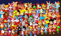 Size: 2372x1404 | Tagged: artist:justinanddennnis, babs bunny, bali, blue, blue's clues, bonnie, bubsy, buster bunny, cat, crossover, danny phantom, derpibooru import, dog, dragon, fella, five nights at freddy's, foxy, furrball, furry, globox, lemmy koopa, little beeper, looney tunes, max goof, mr. peabody, odie, parappa, parappa the rapper, peter puppy, pikachu, rabbit, rainbow dash, rayman, reference, rhythm game, riolu, roadrunner, safe, sam, snoopy, spike, spyro the dragon, sunny funny, super mario bros., super mario bros. 3, teen titans go to the movies, the eggsperts, tiny toon adventures, tucker, unnecessarily large crossover, yang, yin yang yo