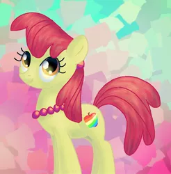 Size: 1098x1116 | Tagged: safe, artist:veliska, derpibooru import, apple bloom, cutie mark, older, solo