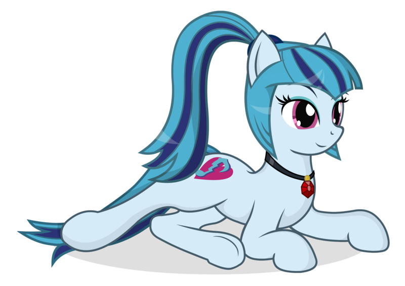 Size: 3542x2500 | Tagged: safe, artist:negasun, derpibooru import, sonata dusk, ponified, earth pony, pony, choker, equestria girls ponified, prone, simple background, smiling, solo, transparent background, underhoof, vector