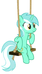 Size: 5000x8726 | Tagged: safe, artist:aborrozakale, derpibooru import, lyra heartstrings, pony, unicorn, leap of faith, absurd resolution, female, mare, simple background, sitting, smiling, solo, swing, transparent background, vector